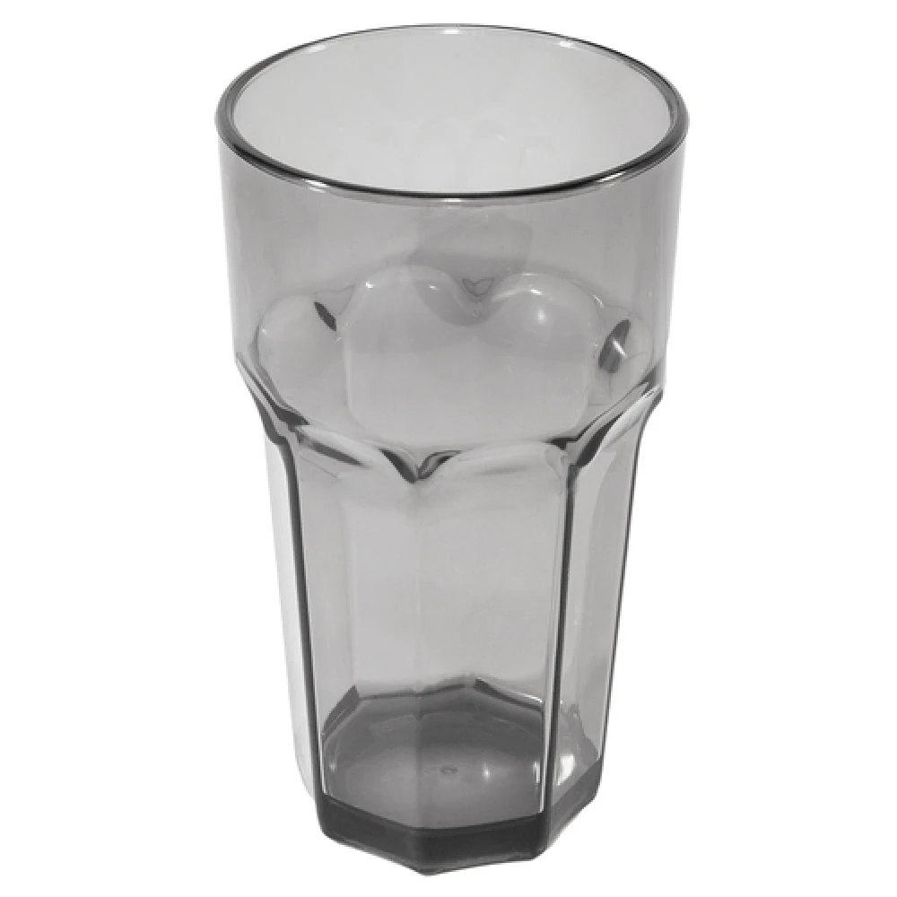 Carlisle 582018 20 Oz Faceted Tumbler Plastic Stain Chip Break Resistant Black Smooth