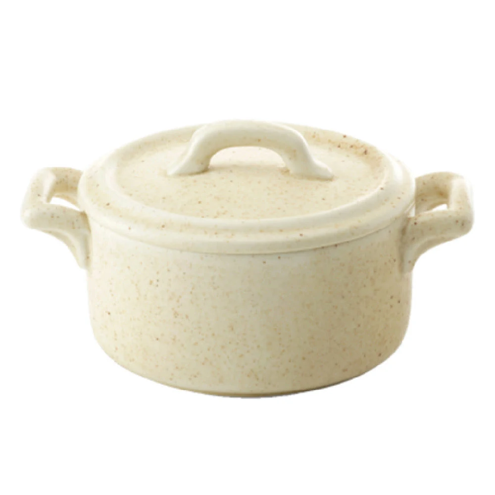 Bon Chef 1600003PWHEAT Cocottes Cover 4 Inch Round Baker Porcelain Wheat