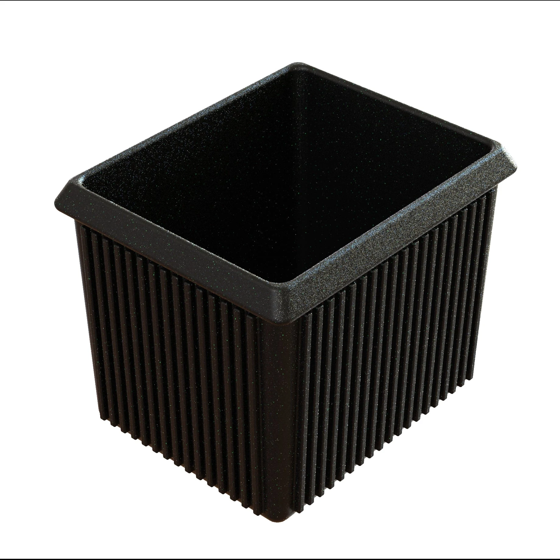 Tablecraft CW1520BKGS 1-3/8 Quart Server Bowl Black with Green Speckle Aluminum