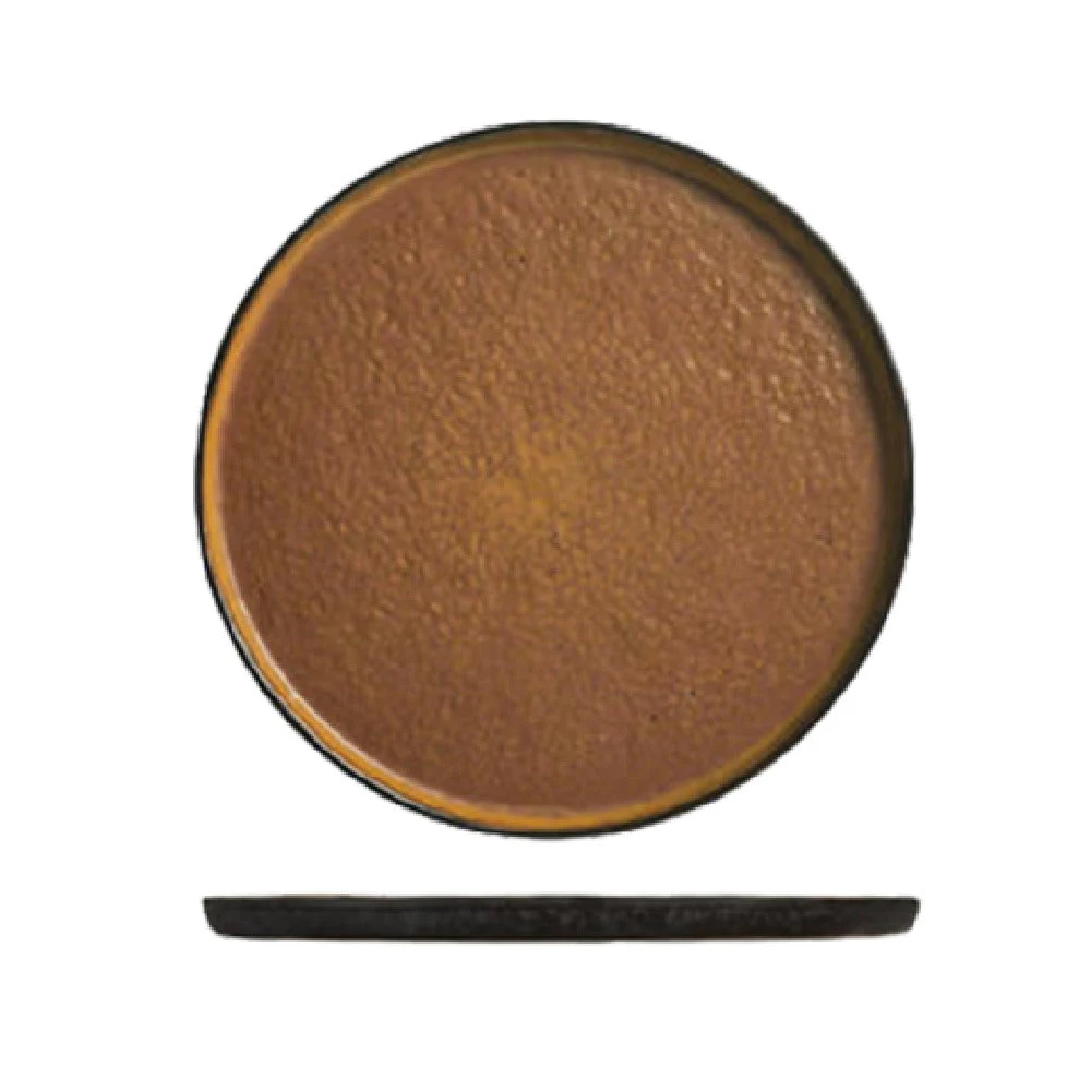 Libbey STB-10 10-3/4 Inch Diameter Round Tray Ceramic Brown with Speckles