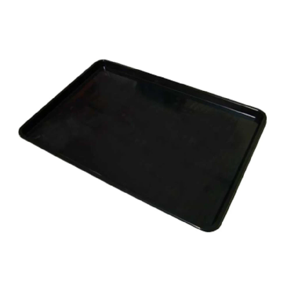 Omcan 10109 18 Inch Black Plastic Meat Tray - Rectangular Display