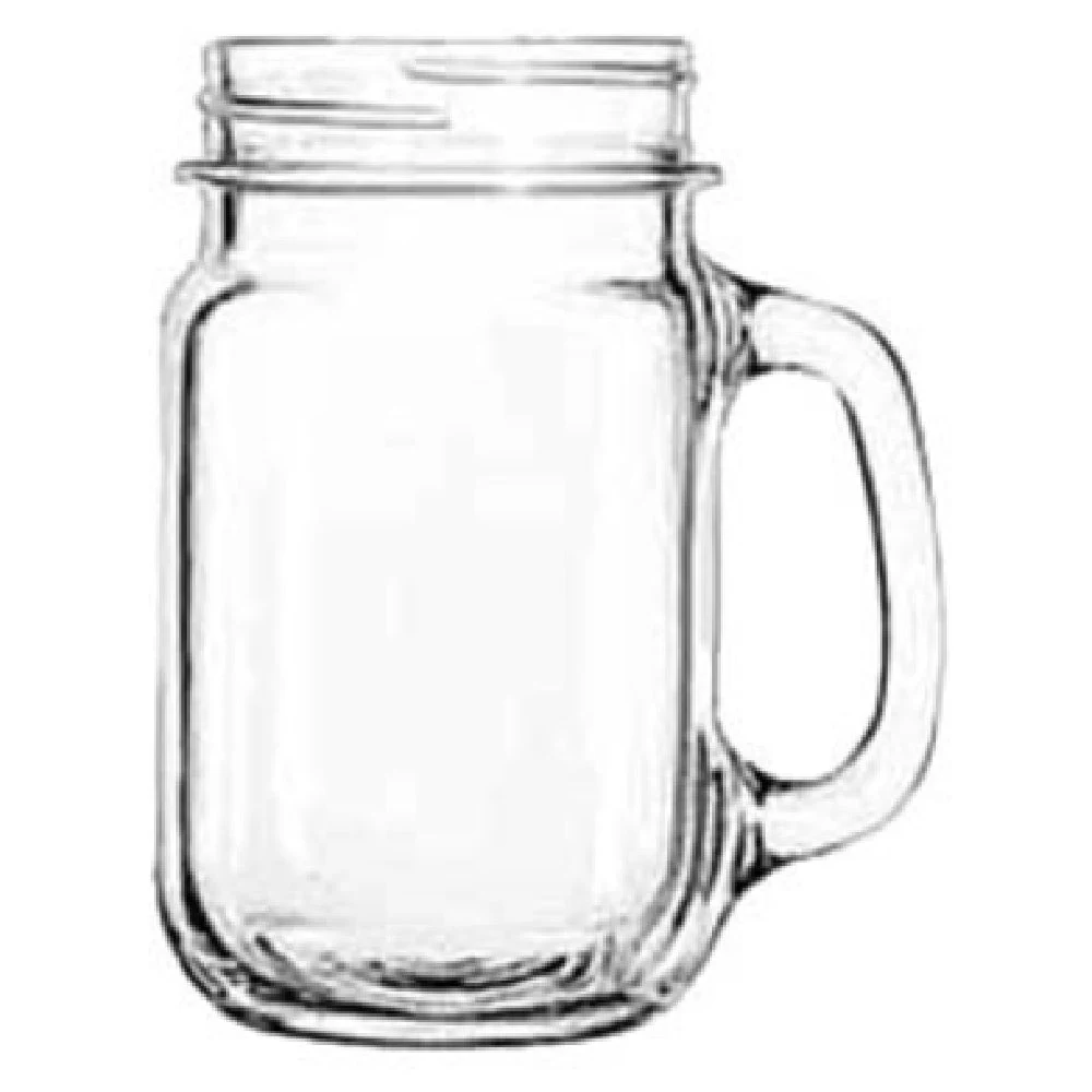 Libbey 97084 16-1/2 Oz Drinking Jar Plain Panels Glass with Clear Design