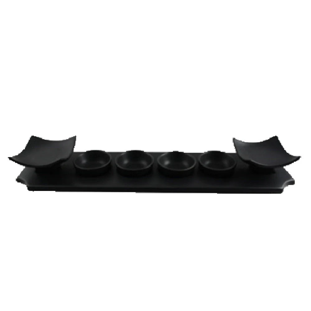 Vertex China AV-R29-BK 18-1/4 Inch Rectangular Tray Black Matte Finish