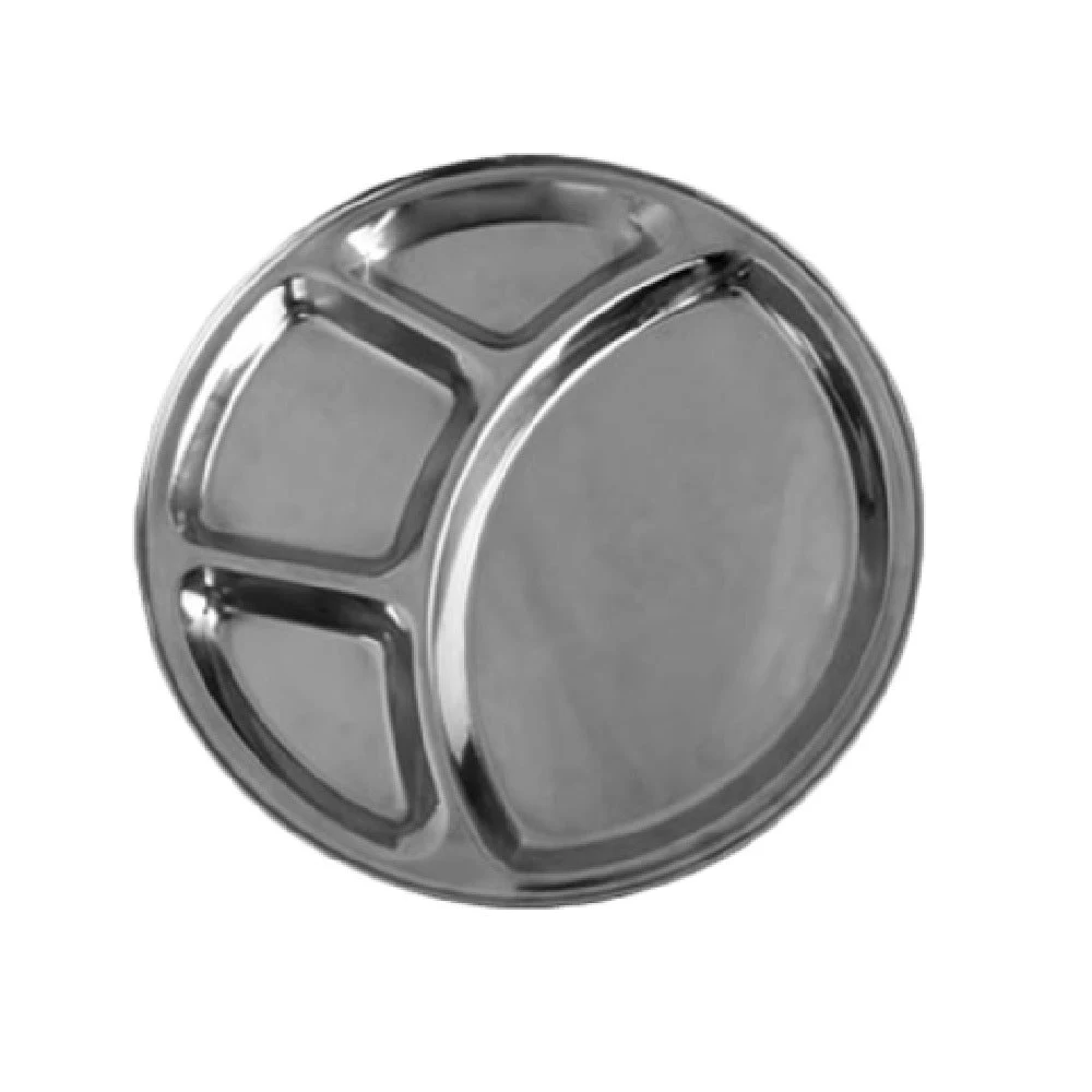 Thunder Group SLCRT004 12-1/2 Inch Diameter Dishwasher Safe Tray Stainless Steel 4 Wells