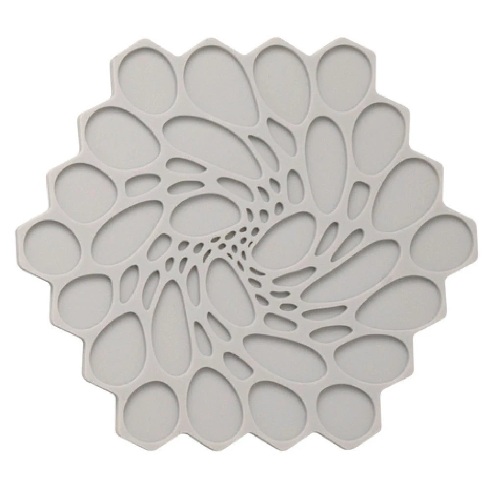 Steelite MTTVHI00107 7 Inch Hive Shape Trivet Silicone Cloud - 6 Packs