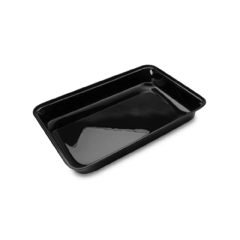 Steelite DFTRC151210 15 Inch Rectangular Market Tray Black Acrylic - 6 Packs