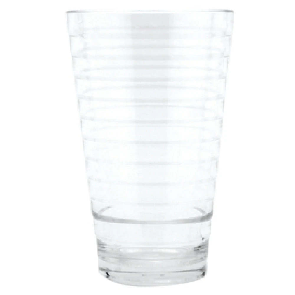 GET Enterprises SW-1716-CL 16 Oz Ribbed Plastic Pint Glass with BPA Free 2 Dozen