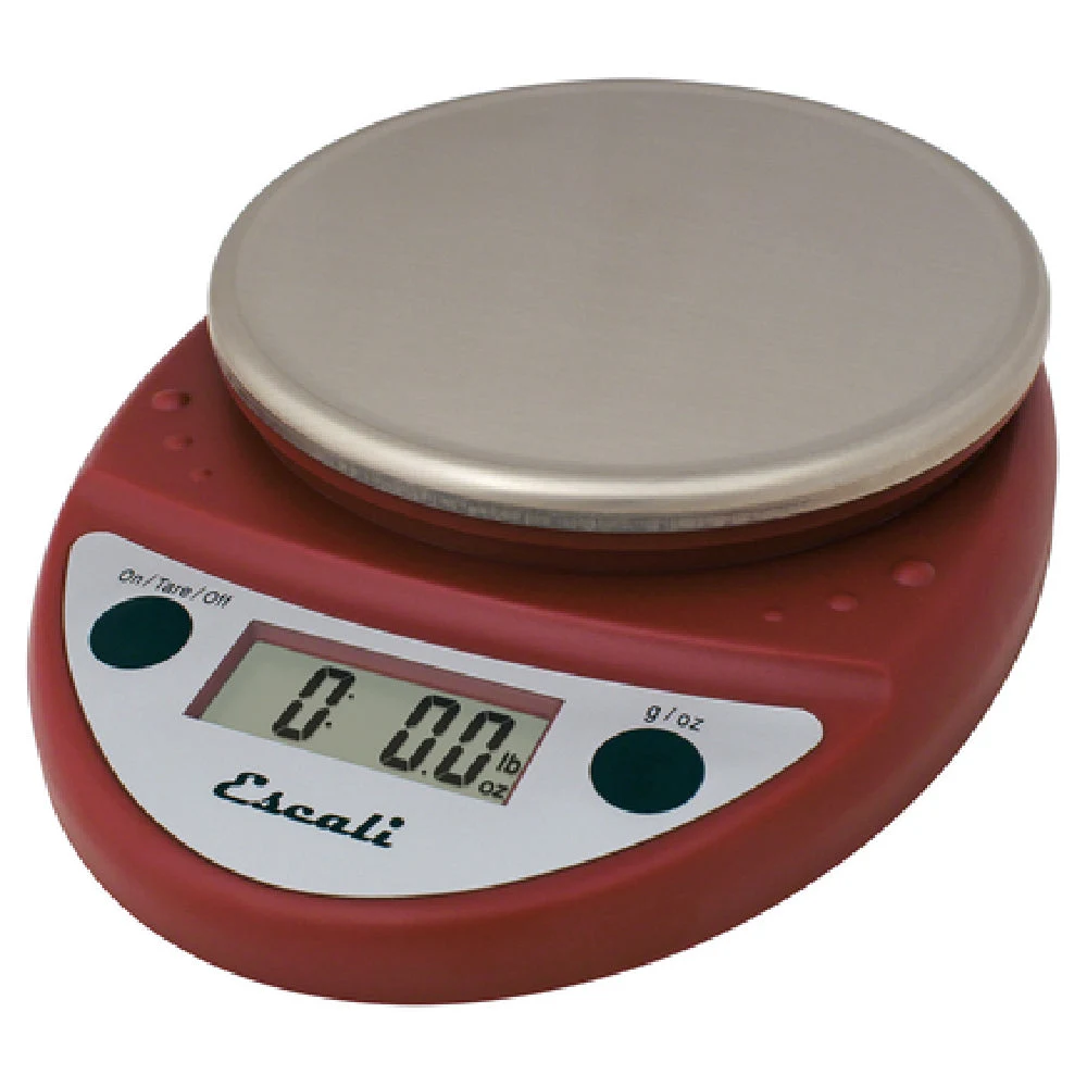Carlisle SCDGP11RD 11 Lb Digital Scale Round Stainless Steel Portable Red