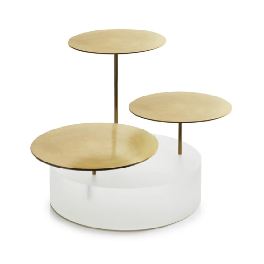 Revol 660439 8 Inch Round Display Stand Stainless Steel Brushed Gold Finish