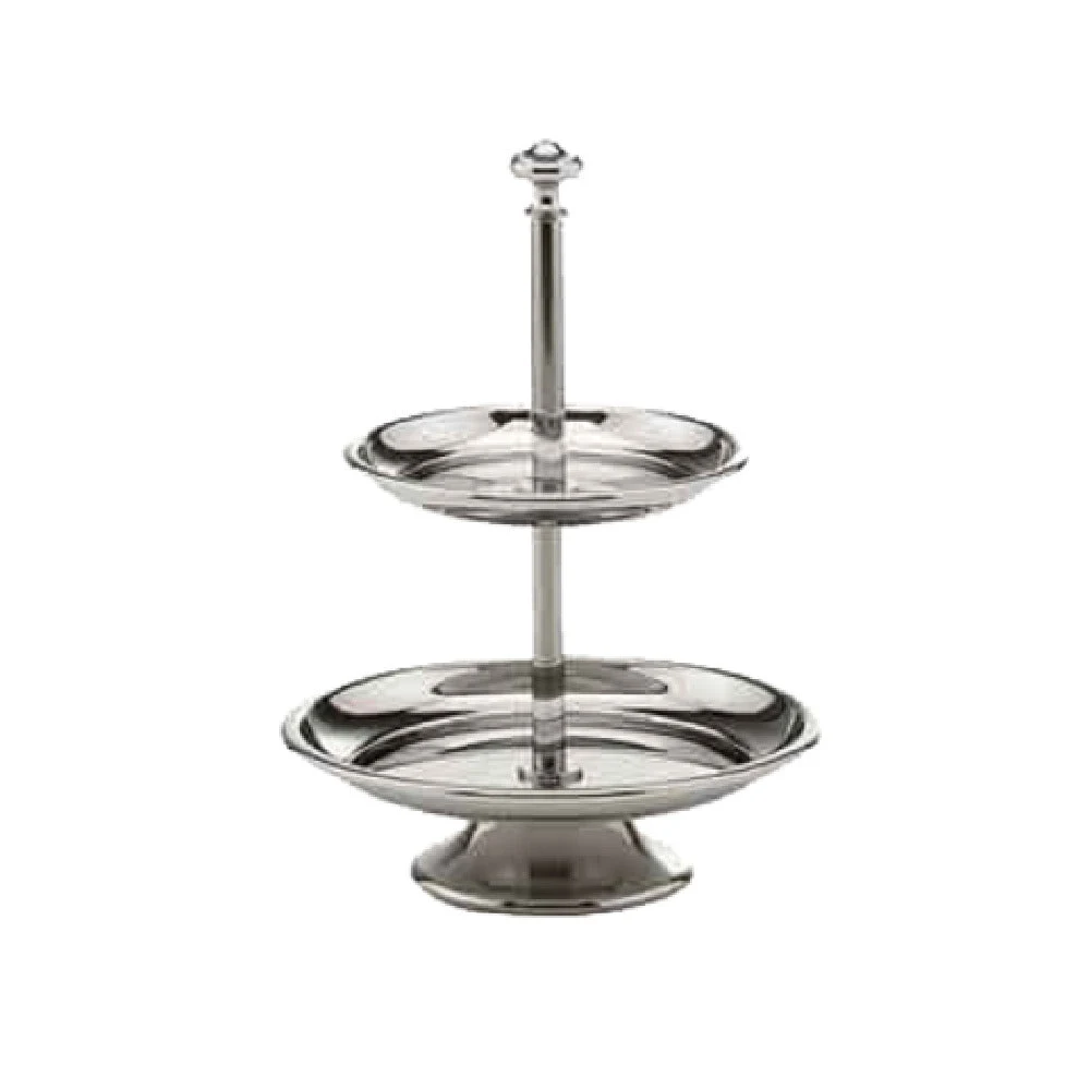 BauscherHepp 15.2269.1620 6-5/16 Inch Diameter 2-tier Pastry Stand Stainless Steel Silver Plate Finish