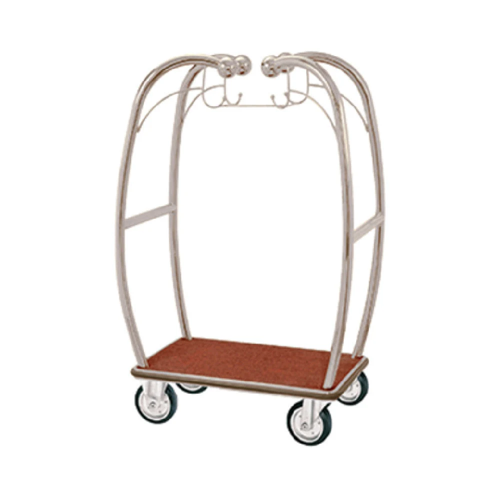 Aarco BEL-101C 25-1/2 Inch Bellman's Cart Red Carpet Bed Chrome Frame