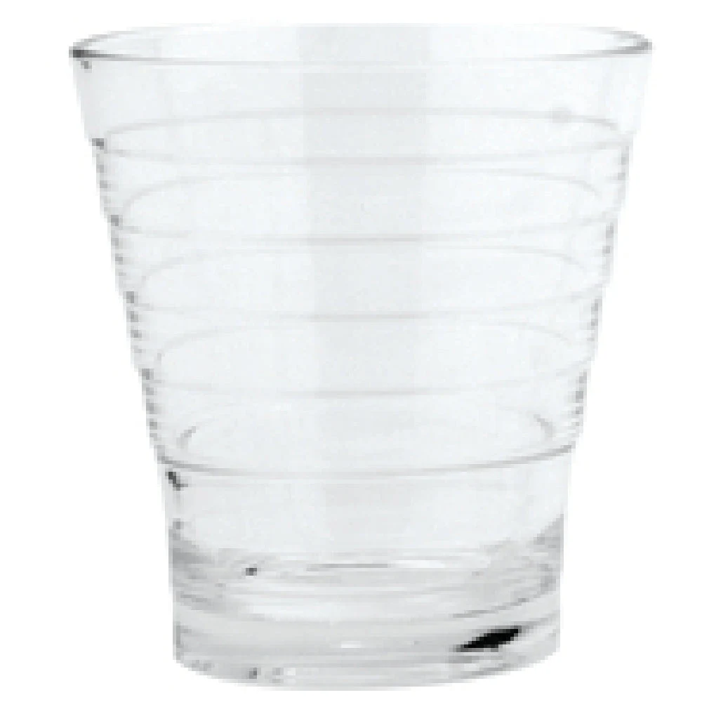 GET Enterprises SW-1709-CL 9 Oz. Clear Ribbed SAN Plastic Tumbler with Dishwasher Safe