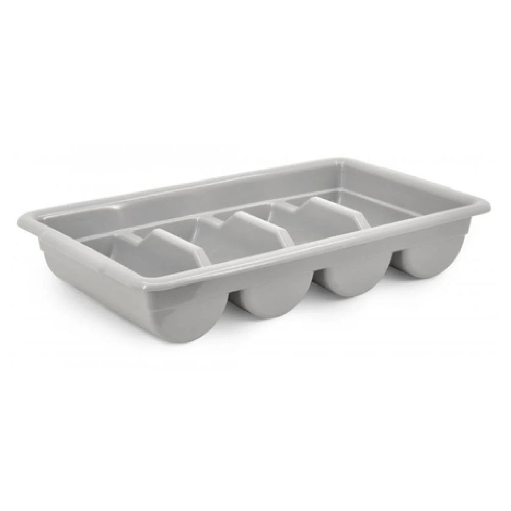Omcan 40401 Cutlery Holder 4 Compartment Stackable Gray Plastic