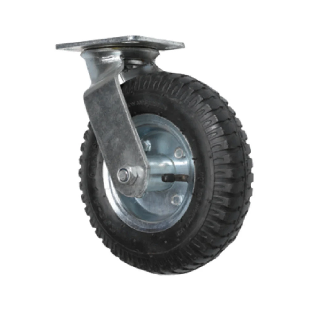 Aarco 4-P 8 Inch Pneumatic Wheels Swivel Fixed Caster Durable Rubber