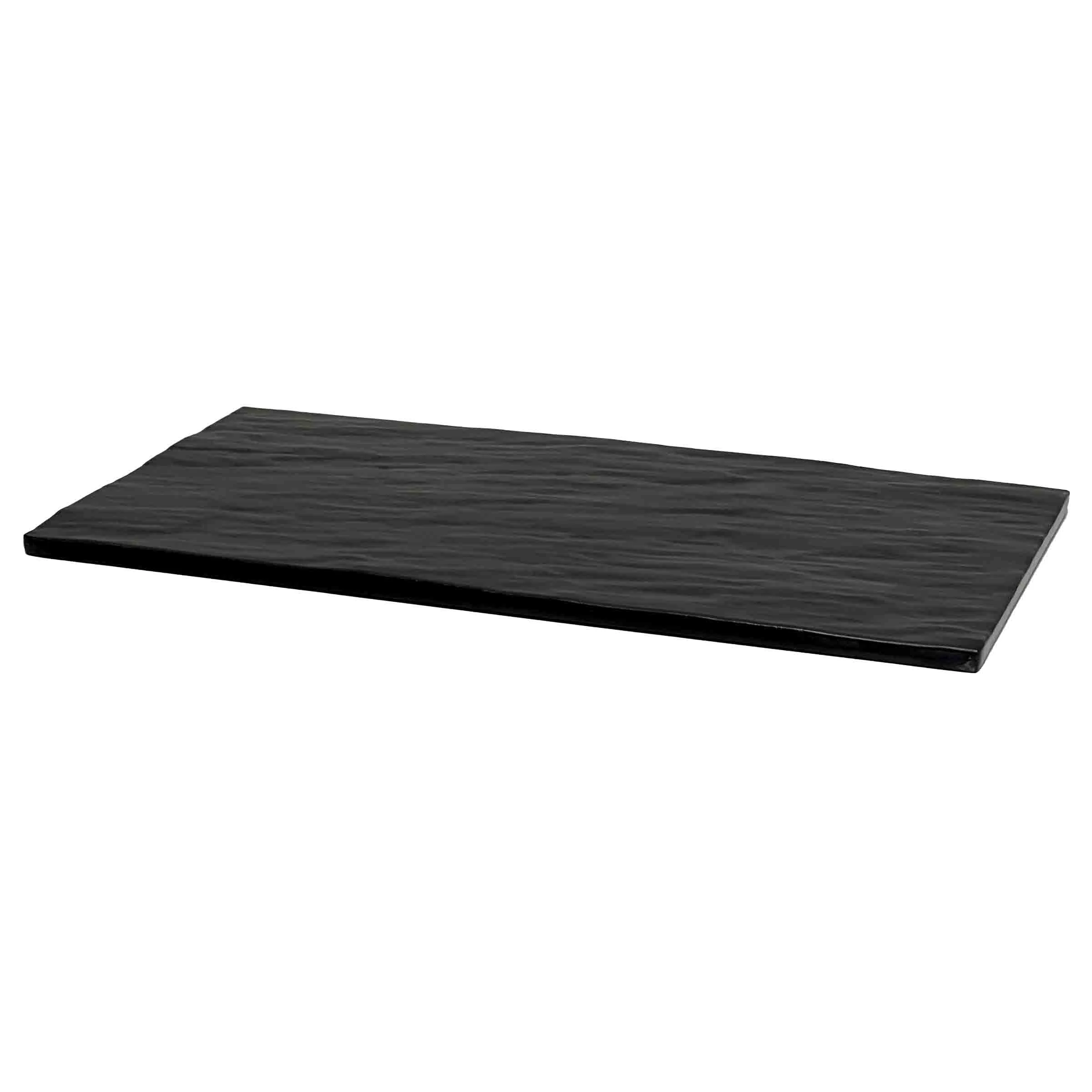Tablecraft MG3 12-3/4 Inch Rectangular Display Tray with Black Slate Melamine