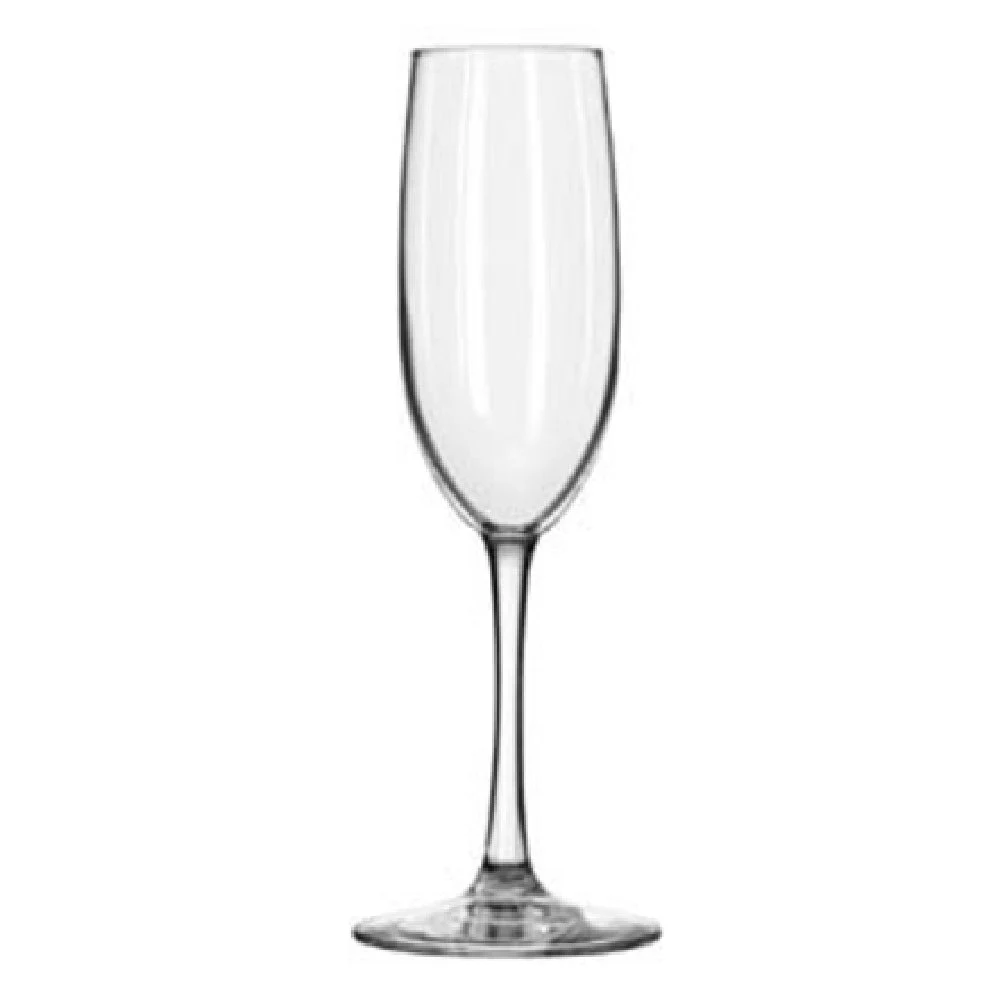 Libbey 7500 8 Oz Flute Glass with Finedge and Safedge Rim Guarantee