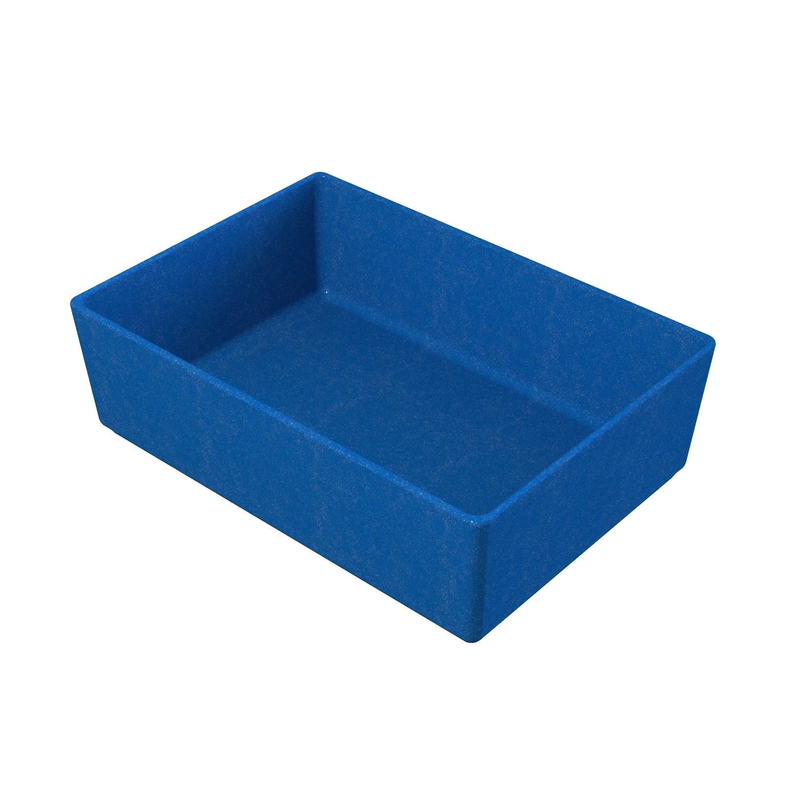 Tablecraft CW4002BS 3 Quart Rectangular Cold Holding Bowl Aluminum Blue Speckle
