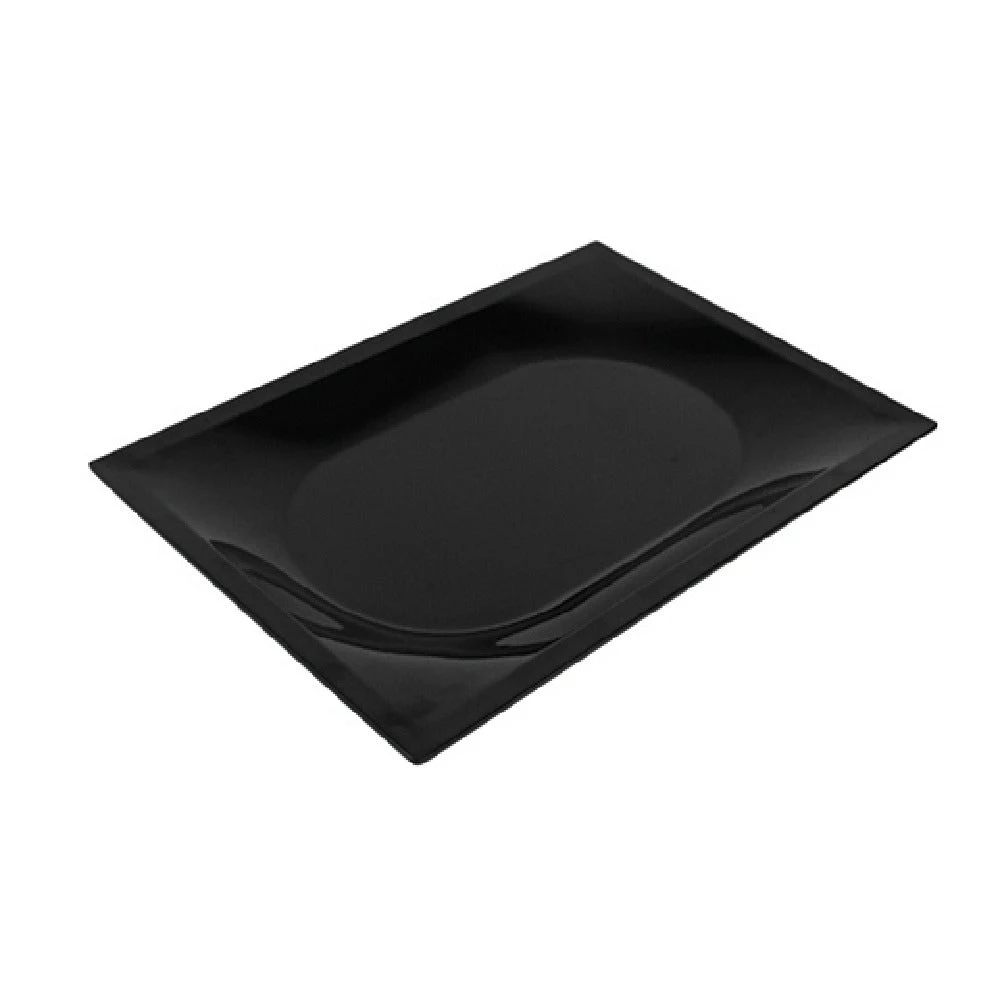 BauscherHepp TB1743 15 Inch Zest Tray Rectangular with Oval Center Black Melamine
