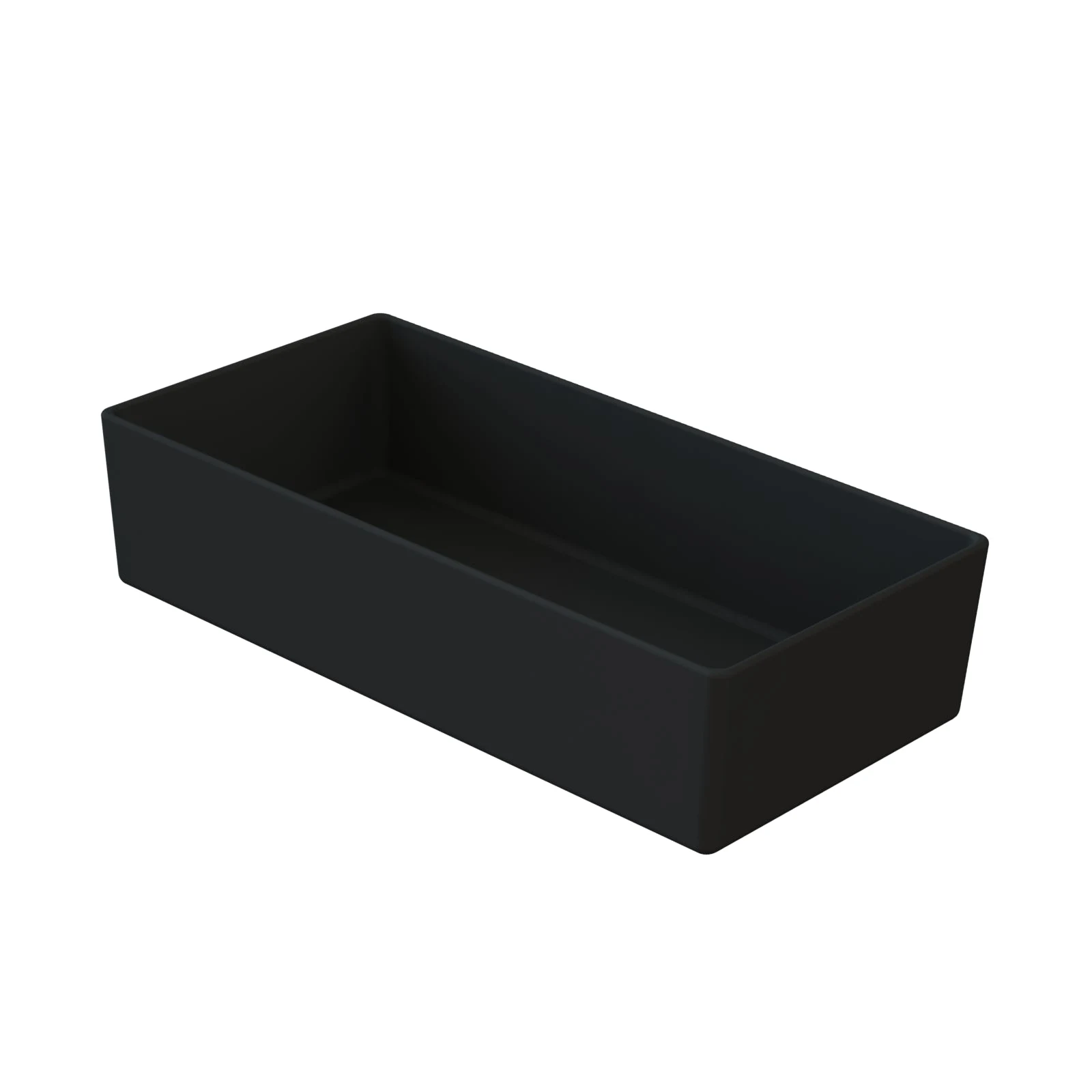 Tablecraft CW4022BK 1-3/4 Quart Rectangular Bowl Cold Holding Aluminum Black Finish