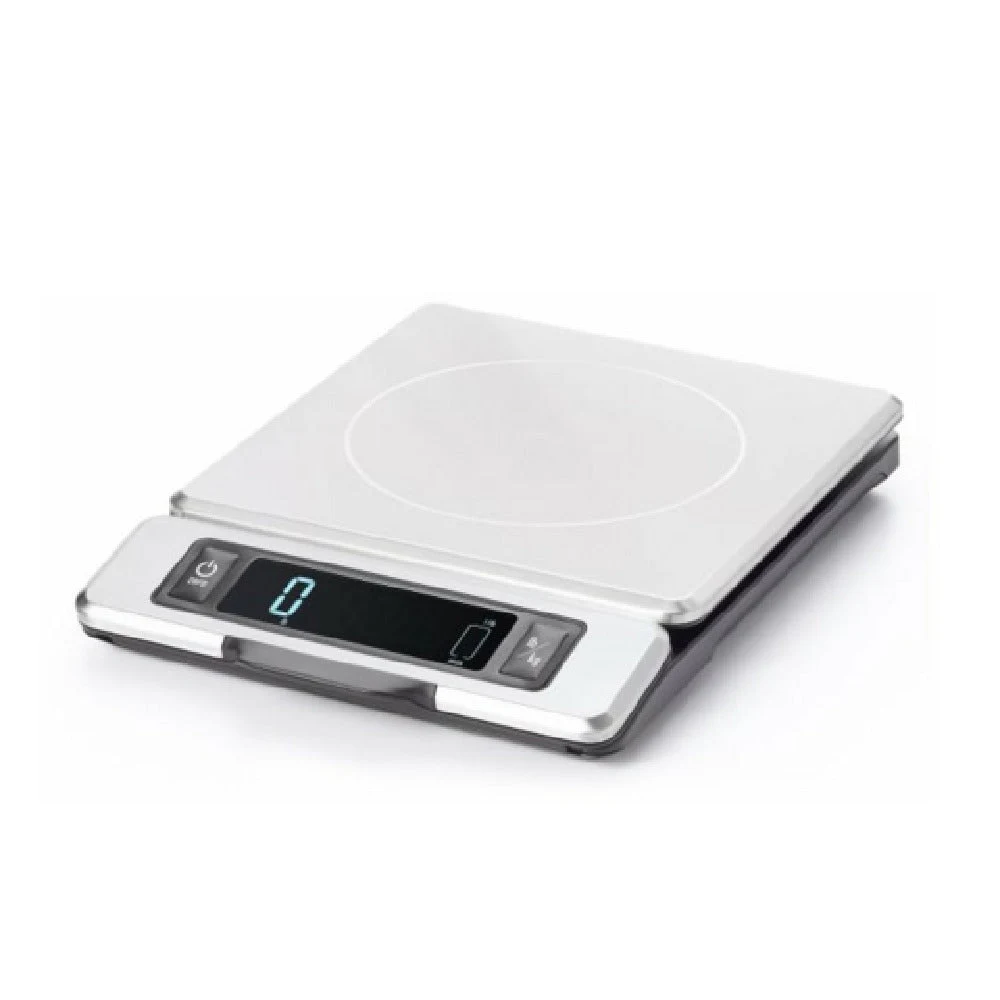 JB Prince UA149 7 Inch OXO Digital Scale with Pull-Out Display Stainless Steel