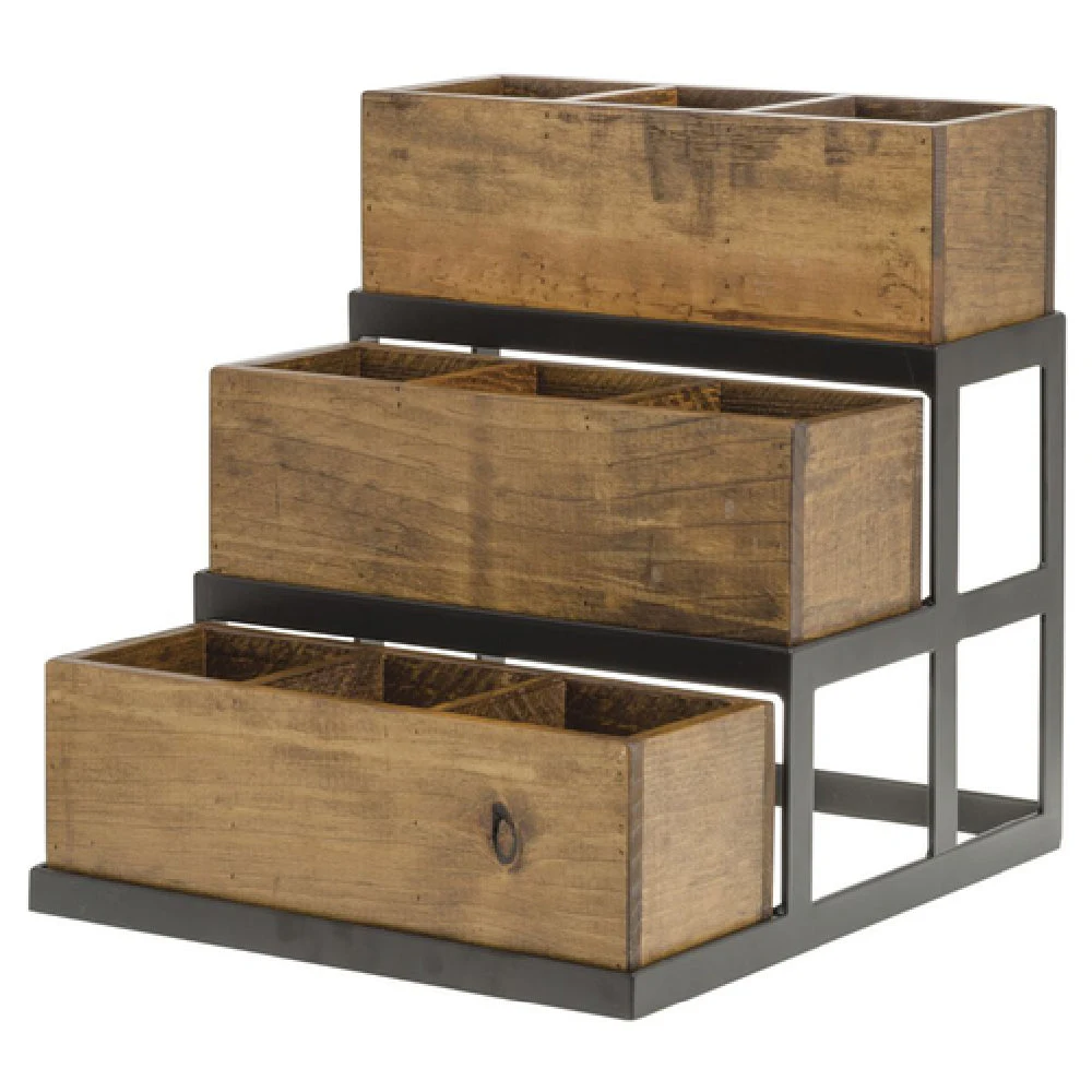 Hubert 18103 Condiment Holder/Display 3-tier 9-compartment