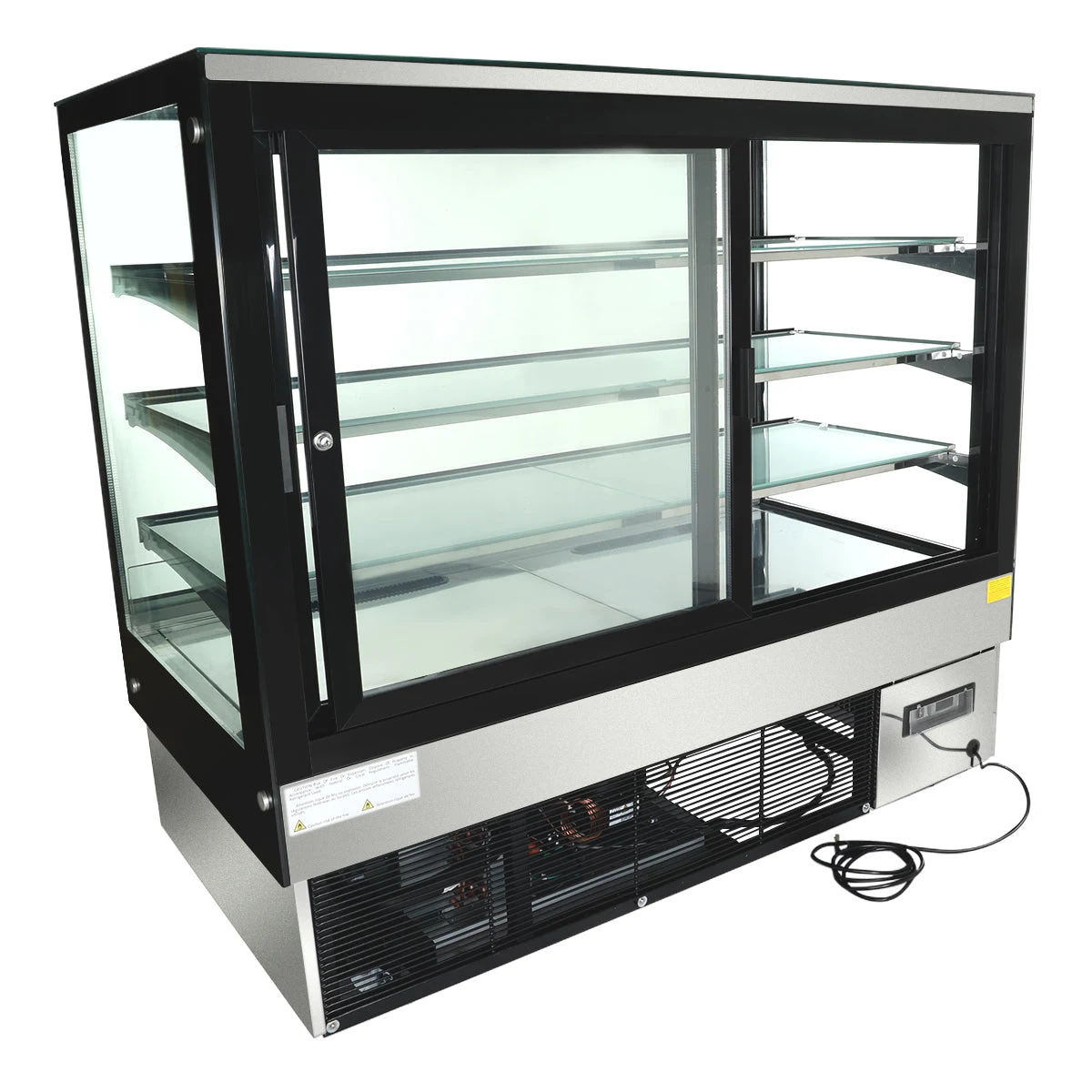 Empura Refrigeration E-KBDSF60-S 59 1/16 Inch Refrigerated Display Case Floor Model Stainless Steel with LED Lighting