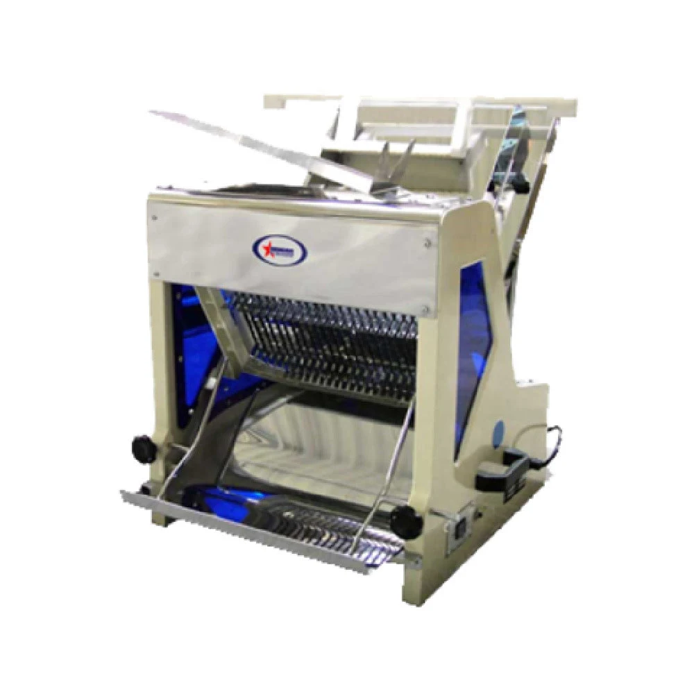 Omcan 44250 15 Inch 7/16 Slice Thickness Countertop Slicer Stainless Steel with Poly Pusher