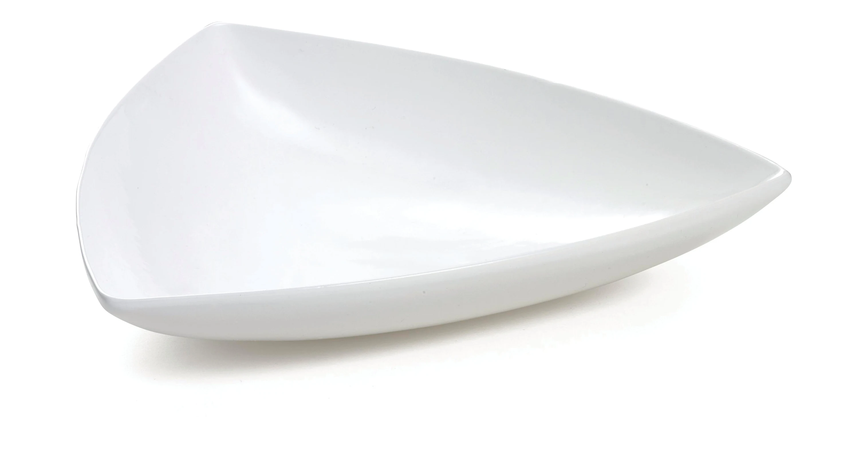 Tablecraft CW11006W 1-1/2 Qt. Triangle Bowl Cold Holding Aluminum White
