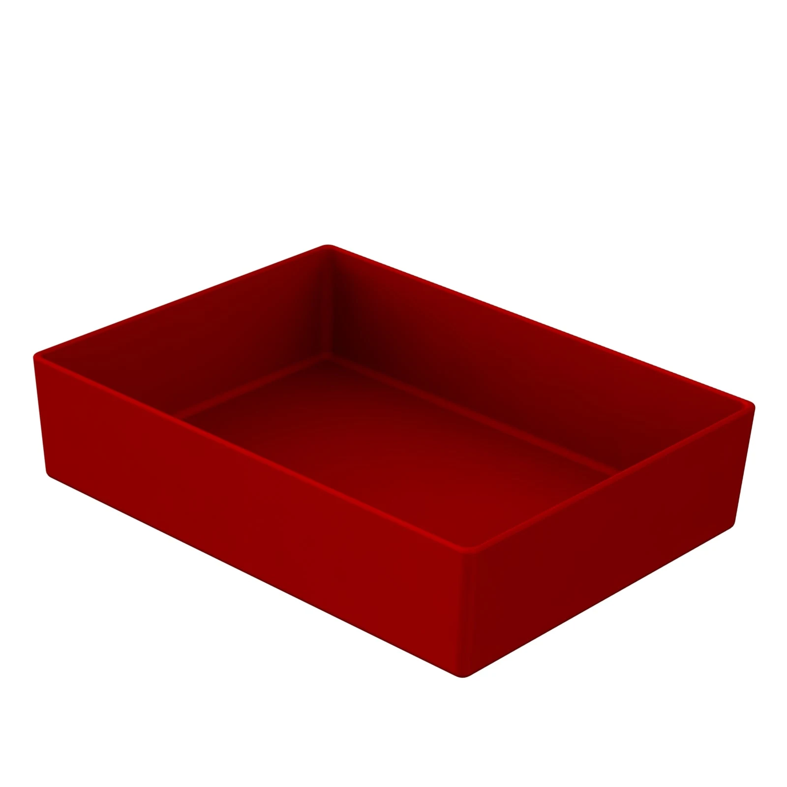 Tablecraft CW4038R 6 Quart Rectangular Bowl Cold Holding Durable Aluminum Red