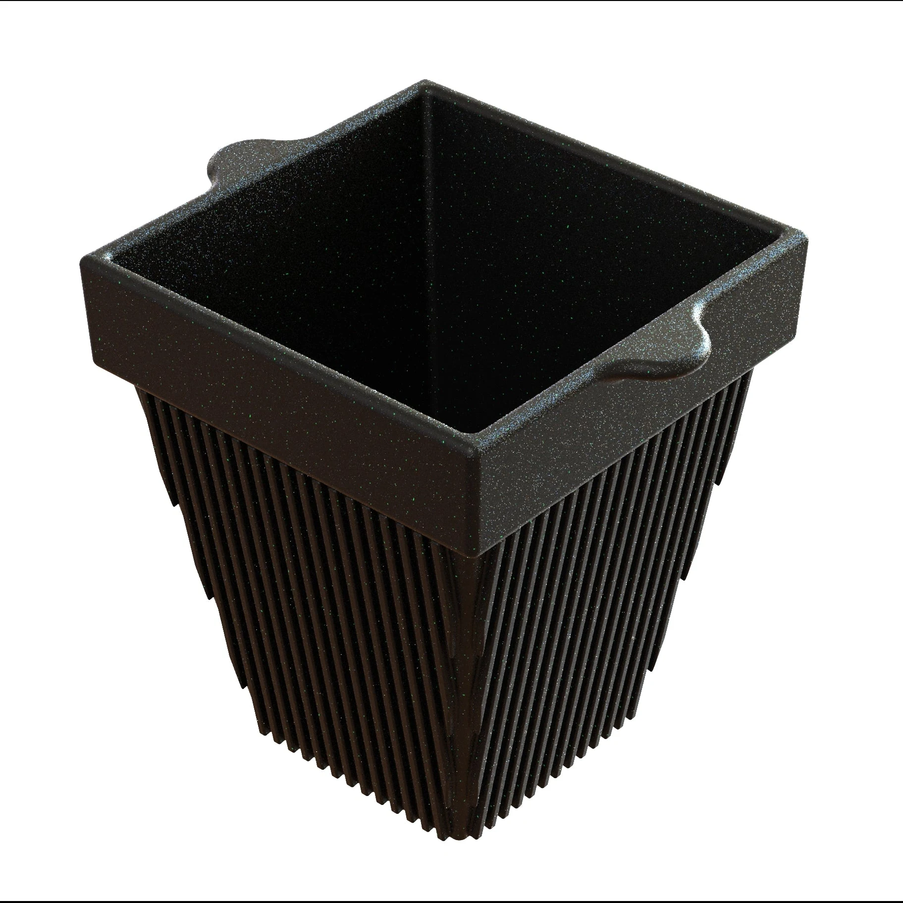 Tablecraft CW1470BKGS 2 Quart Condiment Bowl Square Cold Holding Black Aluminum