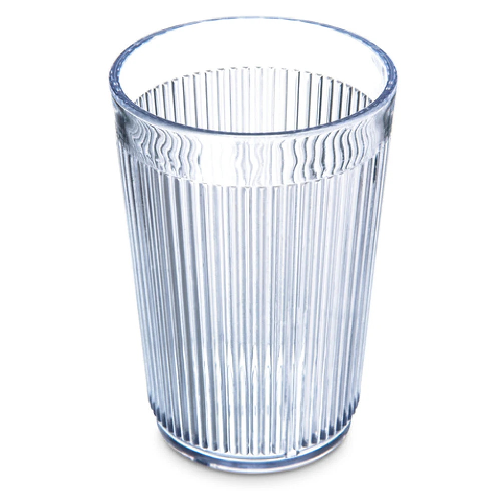 Carlisle 400807 8 Oz Plastic Tumbler Clear Ribbed Durable Dishwasher Safe