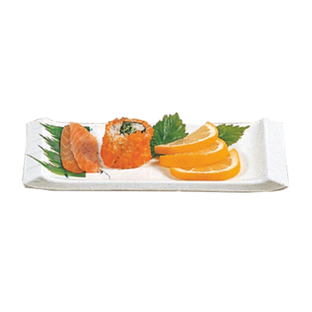 Thunder Group 1501BB 8.5 Inch Rectangular Serving Plate with Blue Bamboo Melamine