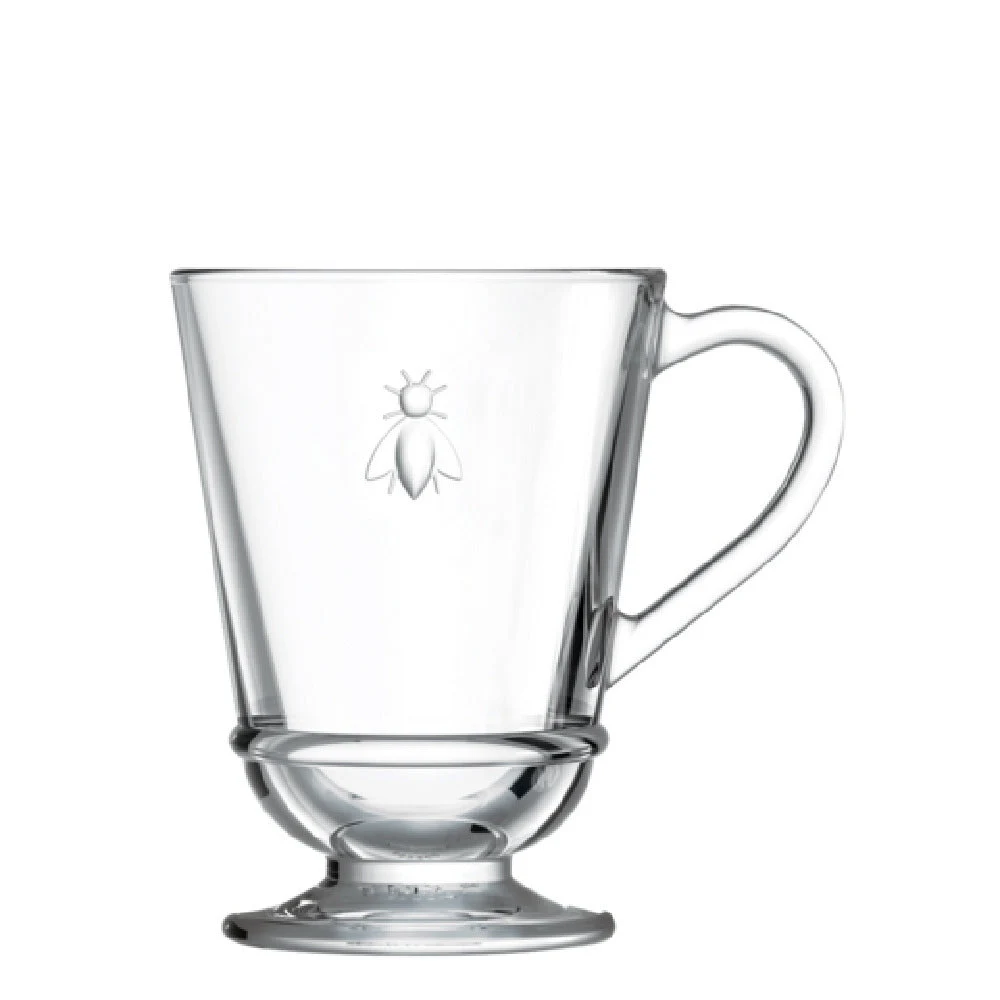 La Rochere North America 638801 9oz Bee Coffee Mug Clear Glass Dishwasher Safe