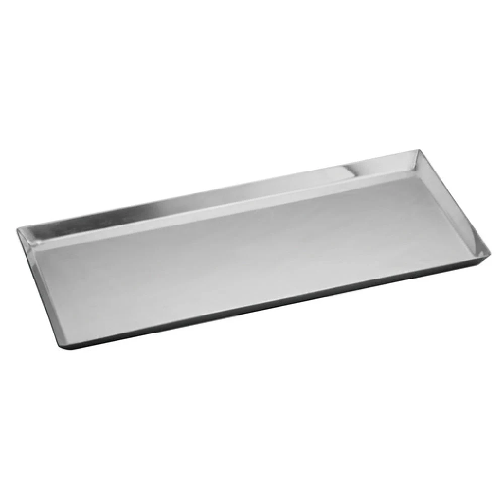 Winco DDSI-102S 14-1/8 Inch Stainless Steel Long Serving Tray with Rectangular Shape