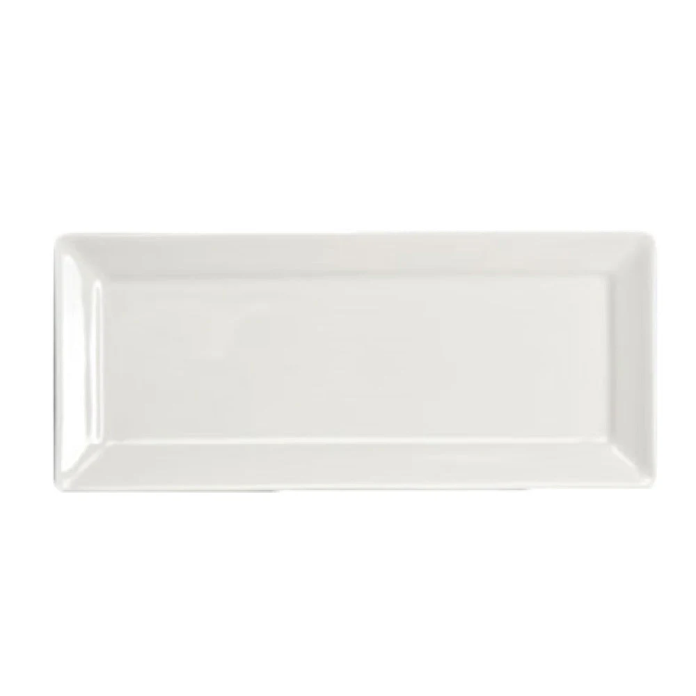 Steelite HL6956000 11-1/8 Inch Rectangular Tray with Rolled Edge China