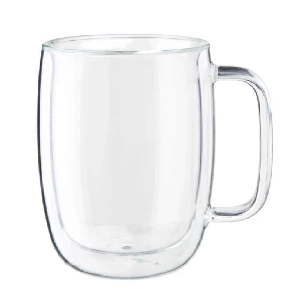 Zwilling 39500-093 15 Oz Clear Double Wall Latte Glass Mug Set with Dishwasher Safe