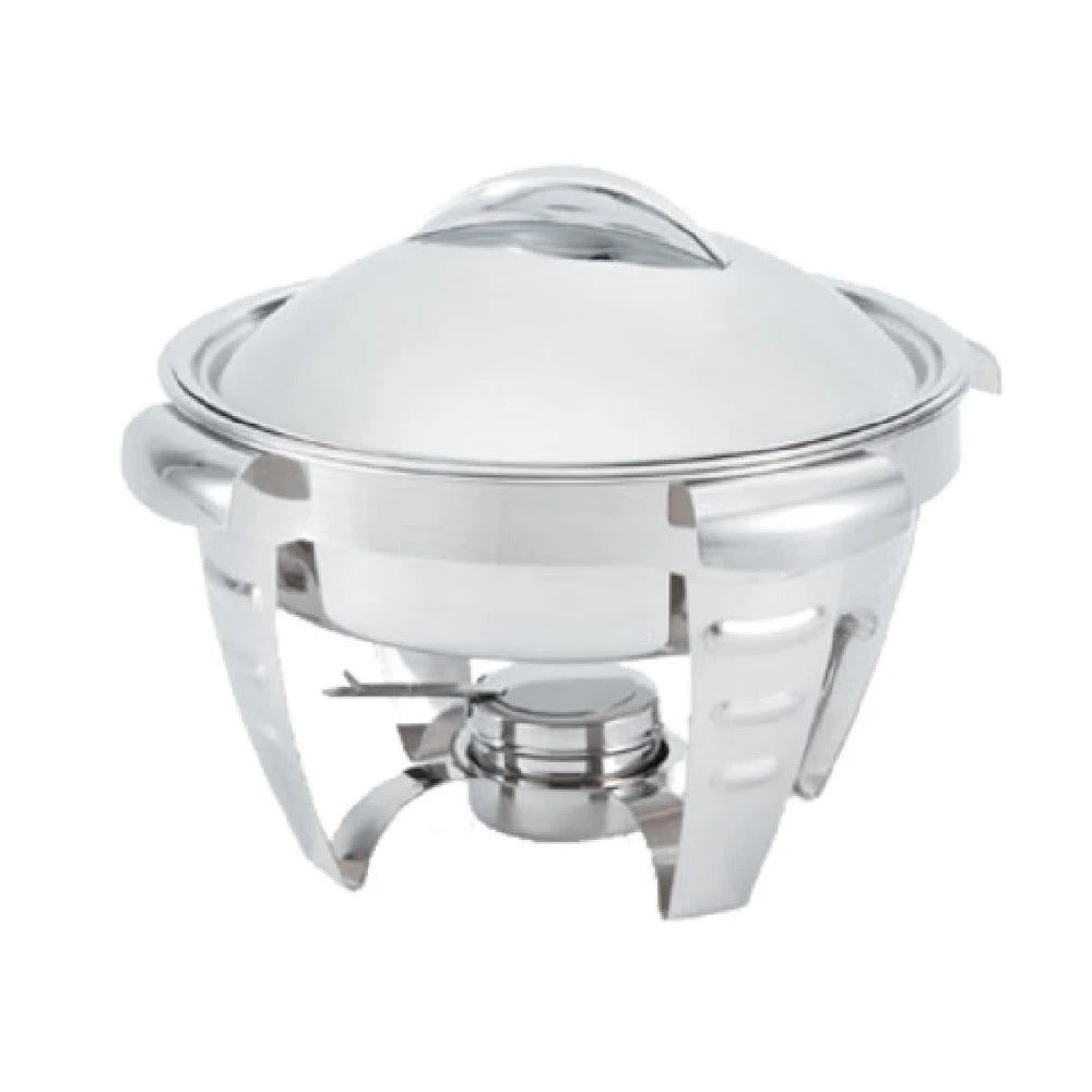 Vollrath 49522 6.0 Quart Chafing Dish Canned Heat Round Stainless Steel with Lift-off Cover