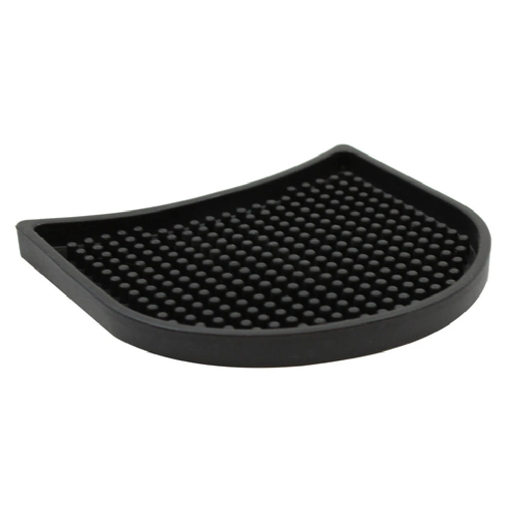 Tablecraft 4CSBK 4-1/4 Inch Crescent Drip Tray Rubber Black with Dishwasher Safe
