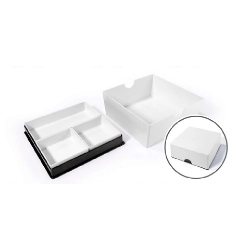 BauscherHepp TB4101 8-9/10 Inch Square Bento Box Base Black Melamine