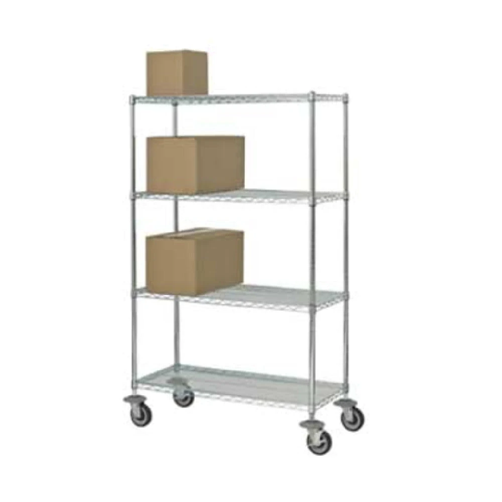 1880 Hospitality FMK2448694CH 48 Inch Stem Caster Cart Chrome 1200 Lb Capacity