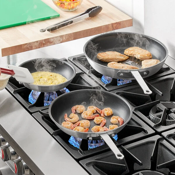Choice 3-Piece Aluminum Non-Stick Fry Pan Set - 8