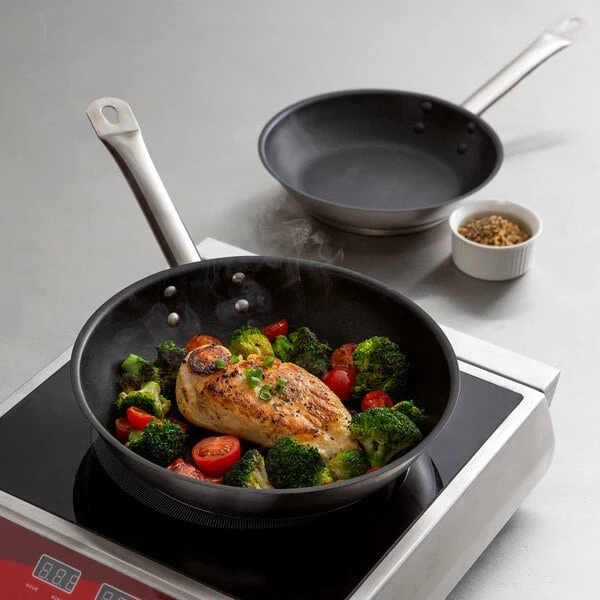 Vigor SS1 Series 2-Piece Induction Ready Stainless Steel Non-Stick Fry Pan Set - 8