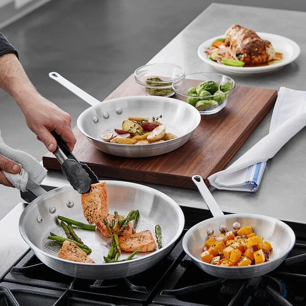 Vollrath Arkadia 3-Piece Aluminum Fry Pan Set - 8