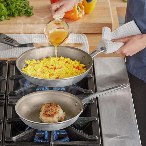 Vollrath Wear-Ever 2-Piece Aluminum Non-Stick Fry Pan Set with PowerCoat2 Coating and Chrome Plated Handles - 8
