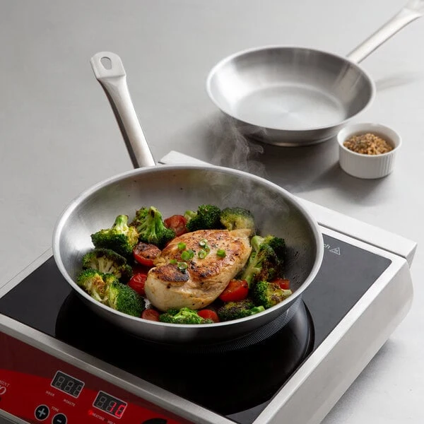Vigor SS1 Series 2-Piece Induction Ready Stainless Steel Fry Pan Set - 8