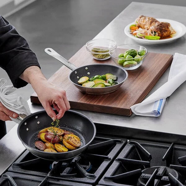 Vollrath Optio 2-Piece Induction Ready Stainless Steel Non-Stick Fry Pan Set with Aluminum-Clad Bottom - 8